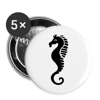 Sea horse - Buttons large 2.2''/56 mm (5-pack) - white - Front