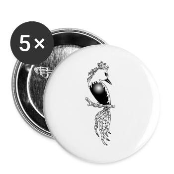 L'oiseau onyx - Lot de 5 grands badges (56 mm) - blanc - Devant