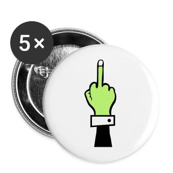 Zombie Hand Middle Finger - Buttons large 2.2''/56 mm (5-pack) - white - Front