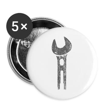 Wrench / GREY - Buttons large 2.2''/56 mm (5-pack) - white - Front