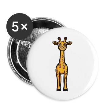 Giraffe Halloween Comic Lustig - Buttons groß 56 mm (5er Pack) - Weiß - Vorne