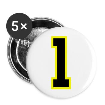 1 Number Jersey - Buttons large 2.2''/56 mm (5-pack) - white - Front