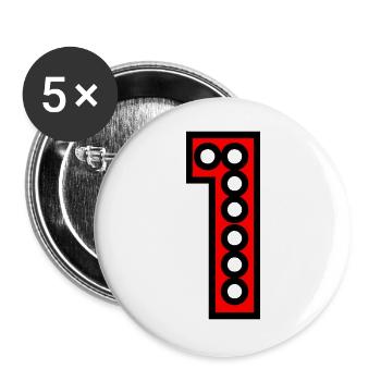 1. 1 Jahr. 1. JUBILÄUM. 1-JÄHRIGES JUBILÄUM - Buttons groß 56 mm (5er Pack) - Weiß - Vorne