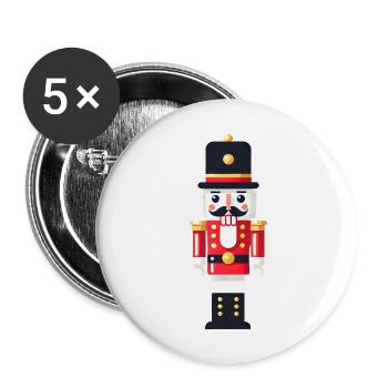Weihnachtssoldat - Buttons groß 56 mm (5er Pack) - Weiß - Vorne