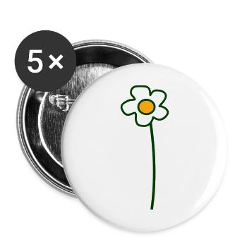 White Daisies Flower Spring Summer Flowers - Buttons large 2.2''/56 mm (5-pack) - white - Front