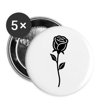 Pink Flower - Buttons large 2.2''/56 mm (5-pack) - white - Front