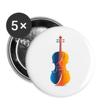 Violin Comic Look - Buttons large 2.2''/56 mm (5-pack) - white - Front