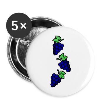 Weintrauben Symbol Trauben - Buttons groß 56 mm (5er Pack) - Weiß - Vorne