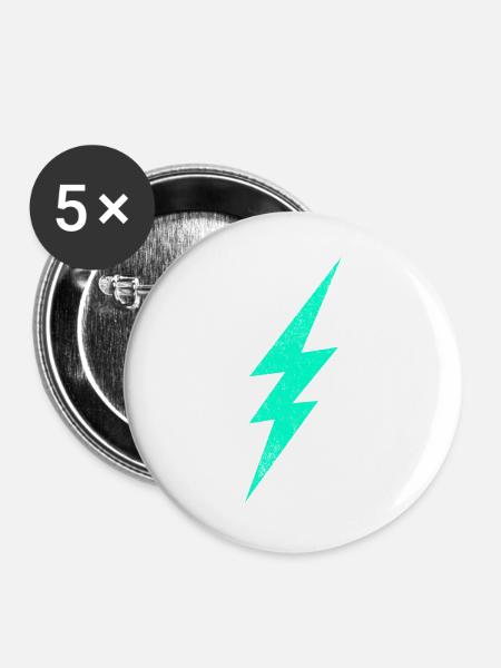 Electric flash graphic on trendy H interior - Buttons large 2.2''/56 mm (5-pack) - white