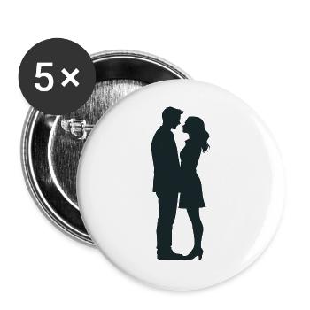 Couple - Cool Silhouette Logo - Lot de 5 grands badges (56 mm) - blanc - Devant