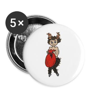 Krampus Lady - Buttons large 2.2''/56 mm (5-pack) - white - Front