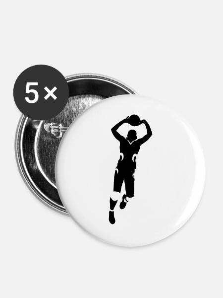 Volleyball - Buttons groß 56 mm (5er Pack) - Weiß