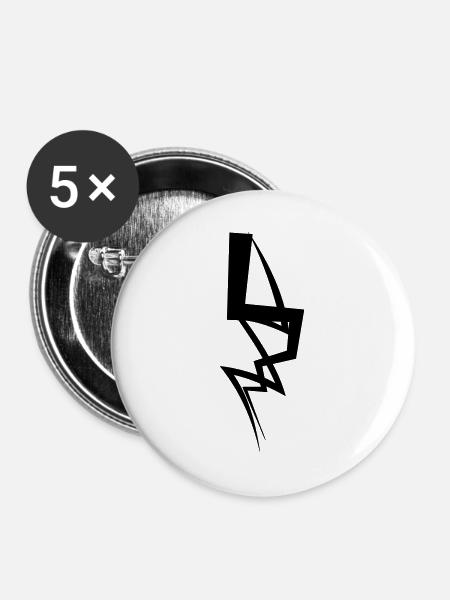 Blitz - Buttons groß 56 mm (5er Pack) - Weiß