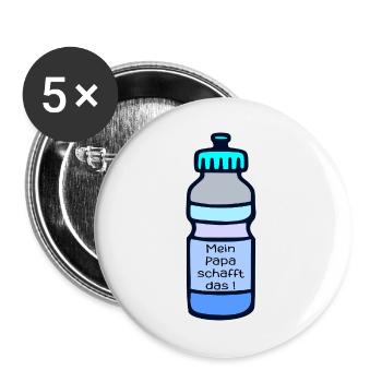 Sport Motivation Papa - Buttons groß 56 mm (5er Pack) - Weiß - Vorne