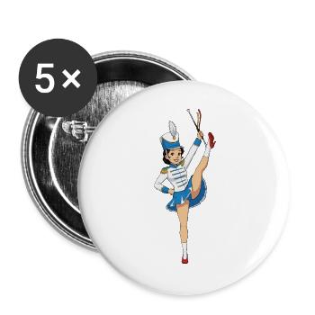 Dansmarieke - Buttons large 2.2''/56 mm (5-pack) - white - Front