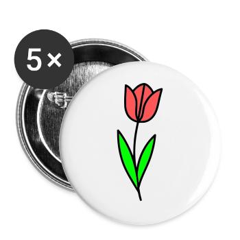 Bande dessinée Tulip Fleur - Lot de 5 grands badges (56 mm) - blanc - Devant