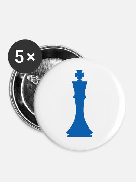 Schachfigur König - Buttons groß 56 mm (5er Pack) - Weiß
