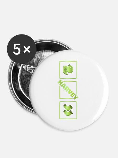 Geschenk für Harvey - Buttons groß 56 mm (5er Pack) - Weiß
