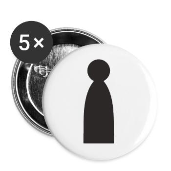 Minimalist Figure Woman - Silhouette - Buttons large 2.2''/56 mm (5-pack) - white - Front