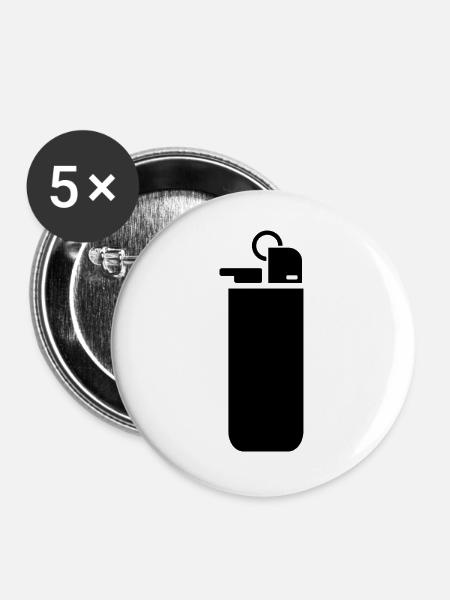 Cigarette Lighter  - Buttons groß 56 mm (5er Pack) - Weiß