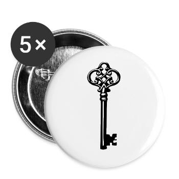 Schlüssel Bauherr Richtfest Geschenk Einzug  - Buttons groß 56 mm (5er Pack) - Weiß - Vorne