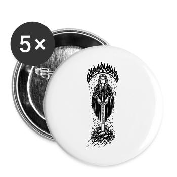 Hervör fordert das Schwert - Buttons groß 56 mm (5er Pack) - Weiß - Vorne