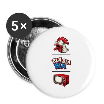 Bla Bla Bla - Buttons groß 56 mm (5er Pack) - Weiß - Vorne