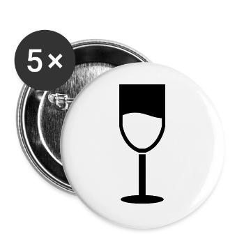 Weinglas - Buttons groß 56 mm (5er Pack) - Weiß - Vorne