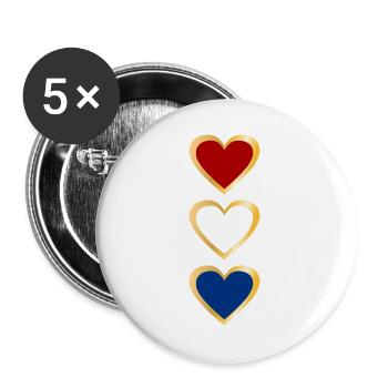 Flagge des Herzens der Niederlande - Buttons groß 56 mm (5er Pack) - Weiß - Vorne
