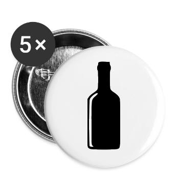 Flasche Wein Alkohol Geschenk  - Buttons groß 56 mm (5er Pack) - Weiß - Vorne