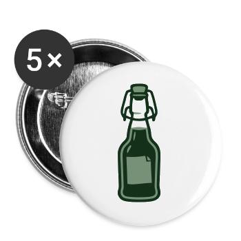 Ingwer Buegelflasche Saft Icon - Buttons groß 56 mm (5er Pack) - Weiß - Vorne