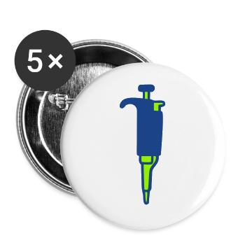 Labor Pipette Wissenschaft Icon - Buttons groß 56 mm (5er Pack) - Weiß - Vorne