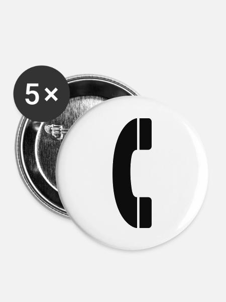 Telefon-Empfänger - Buttons groß 56 mm (5er Pack) - Weiß