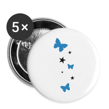 Les étoiles et les papillons - Lot de 5 grands badges (56 mm) - blanc - Devant