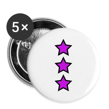 Magenta Sterne - Buttons groß 56 mm (5er Pack) - Weiß - Vorne