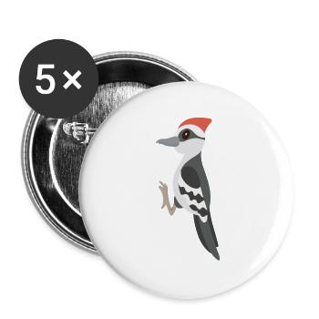 Specht - Buttons groß 56 mm (5er Pack) - Weiß - Vorne