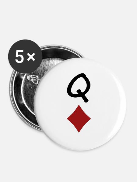 King Queen Partnerlook - Buttons groß 56 mm (5er Pack) - Weiß