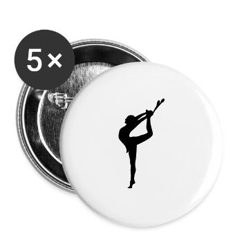 Gymnastin, Gymnastics, rhythmische sportgymnastik - Buttons groß 56 mm (5er Pack) - Weiß - Vorne