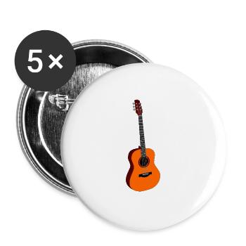 Akustische Gitarre Musik E-Gitarre - Buttons groß 56 mm (5er Pack) - Weiß - Vorne