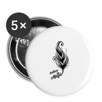 Believe in Magic Pen - Buttons large 2.2''/56 mm (5-pack) - white - Front