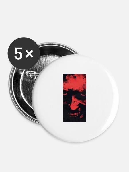 Horror - Buttons groß 56 mm (5er Pack) - Weiß