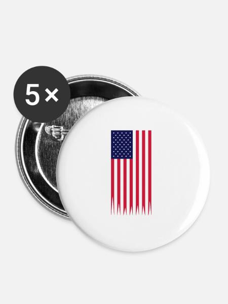 usa used vertikal - Buttons groß 56 mm (5er Pack) - Weiß