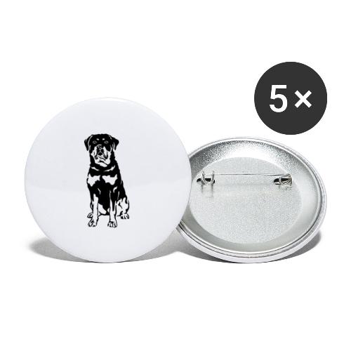 Rottweiler - Buttons groß 56 mm (5er Pack)
