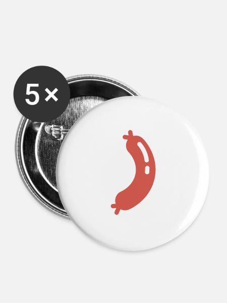 Macaroni - sausage - Buttons groß 56 mm (5er Pack) - Weiß