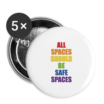 Alle Räume sollten sichere Räume sein - Buttons groß 56 mm (5er Pack) - Weiß - Vorne