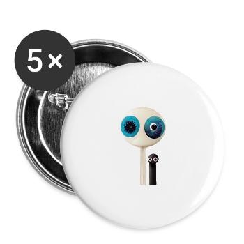 Two Eyes Pairs - Buttons large 2.2''/56 mm (5-pack) - white - Front