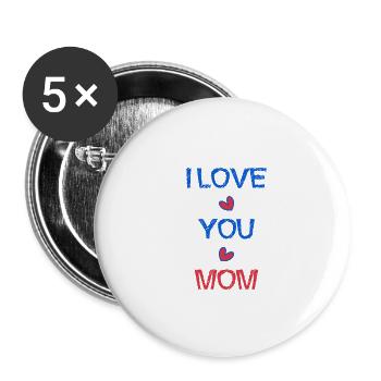 MAMA. MAMA. MUTTERTAG. ALLES GUTE ZUM GEBURTSTAG DER MUTTER - Buttons groß 56 mm (5er Pack) - Weiß - Vorne
