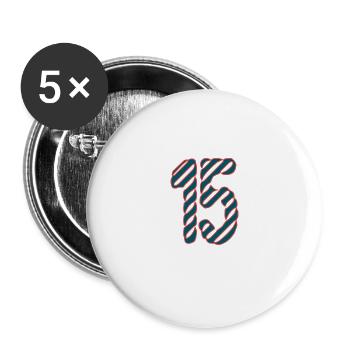JAHRESTAG. ALLES GUTE ZUM GEBURTSTAG. ALLES GUTE ZUM GEBURTSTAG. - Buttons groß 56 mm (5er Pack) - Weiß - Vorne
