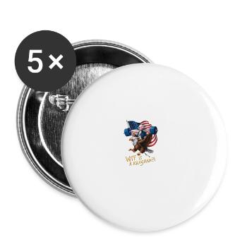 WTF Is A Kilogram??? Patriotic Joke About The - Buttons groß 56 mm (5er Pack) - Weiß - Vorne