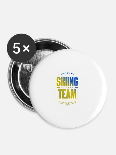 Skiing Crew - Buttons groß 56 mm (5er Pack) - Weiß